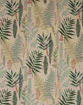 Tropical Leaves Linen Fabric / Eau De Nil / Duck Egg / Sap Green Tropical Leaves Linen Fabric / Eau De Nil / Duck Egg / Sap Green