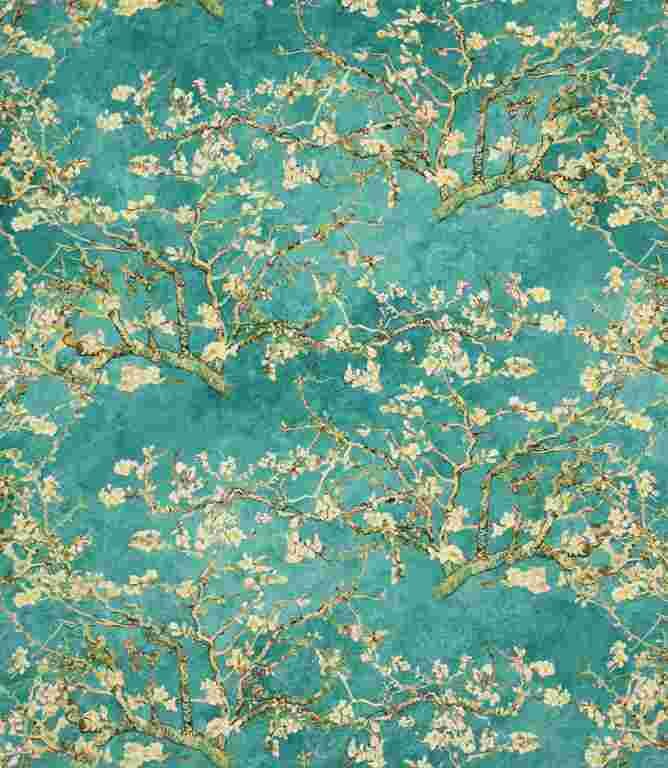 Blue Almond Blossom Fabric