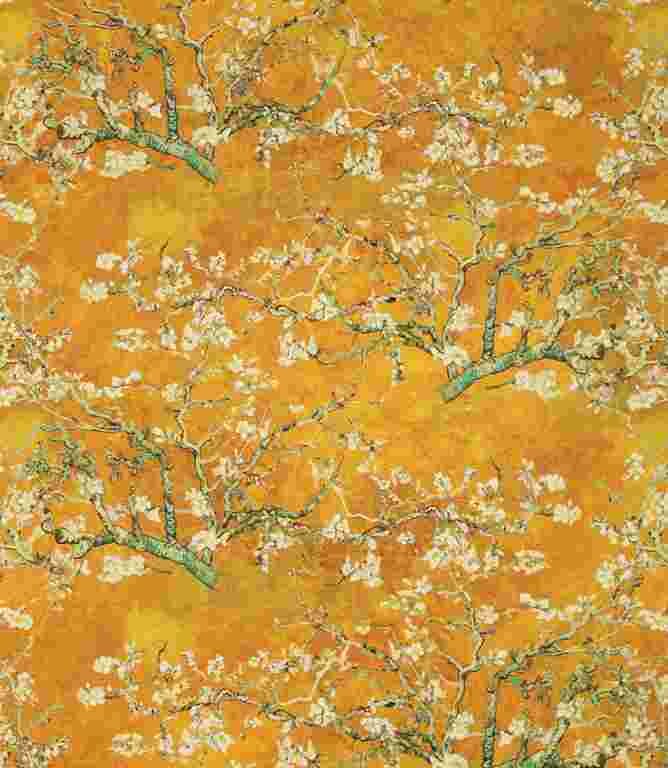 Gold Almond Blossom Fabric