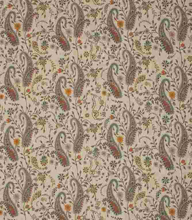 Multi Rebecca Linen Paisley Fabric