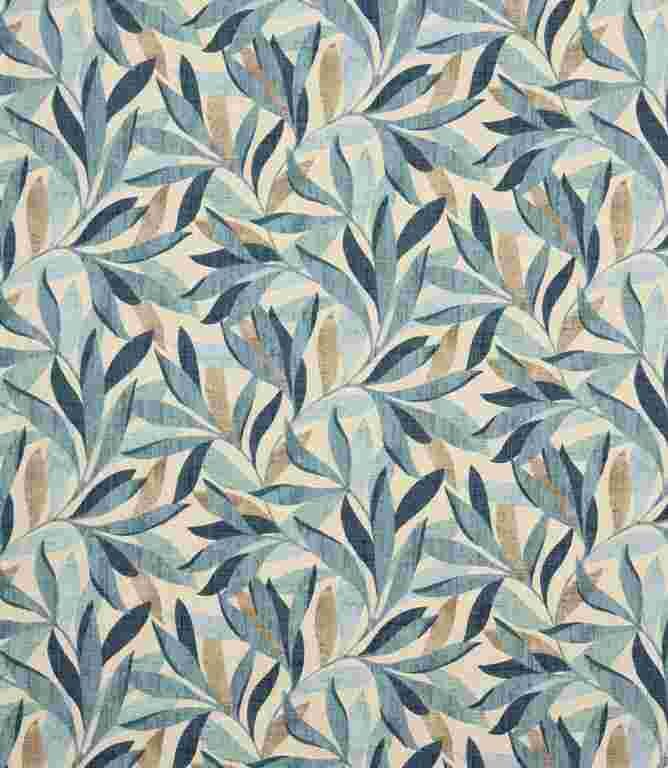 Ashley Blue Island Leaves Fabric