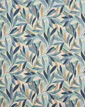 Island Leaves Fabric / Ashley Blue Island Leaves Fabric / Ashley Blue
