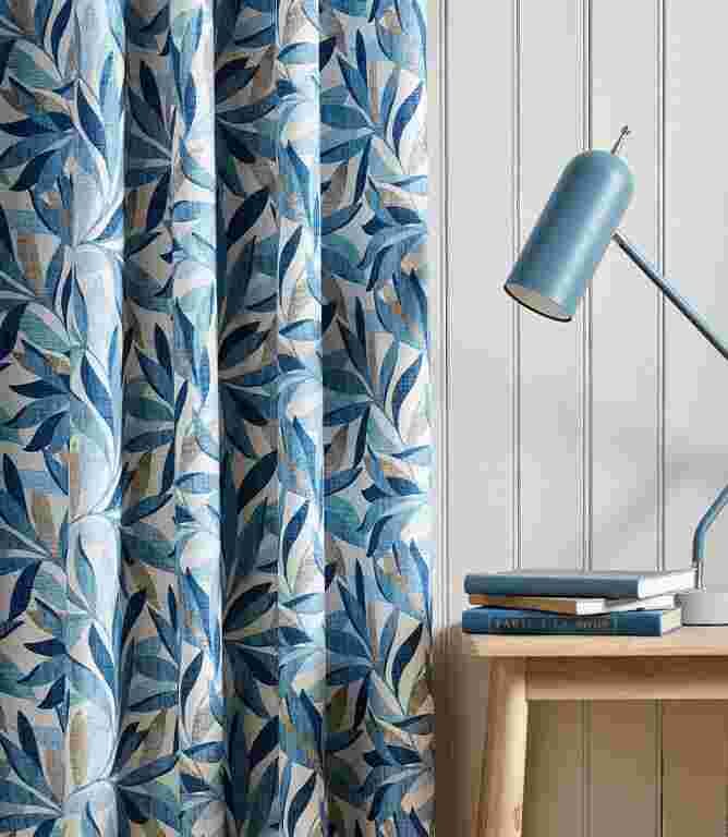 Island Leaves Fabric / Ashley Blue Island Leaves Fabric / Ashley Blue