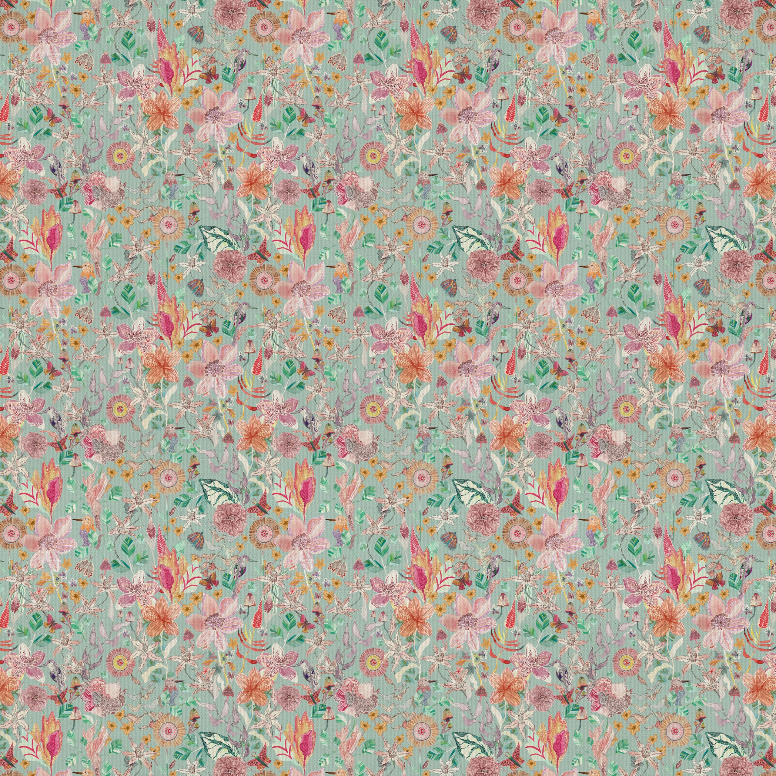 Duck Egg Primrose Fabric