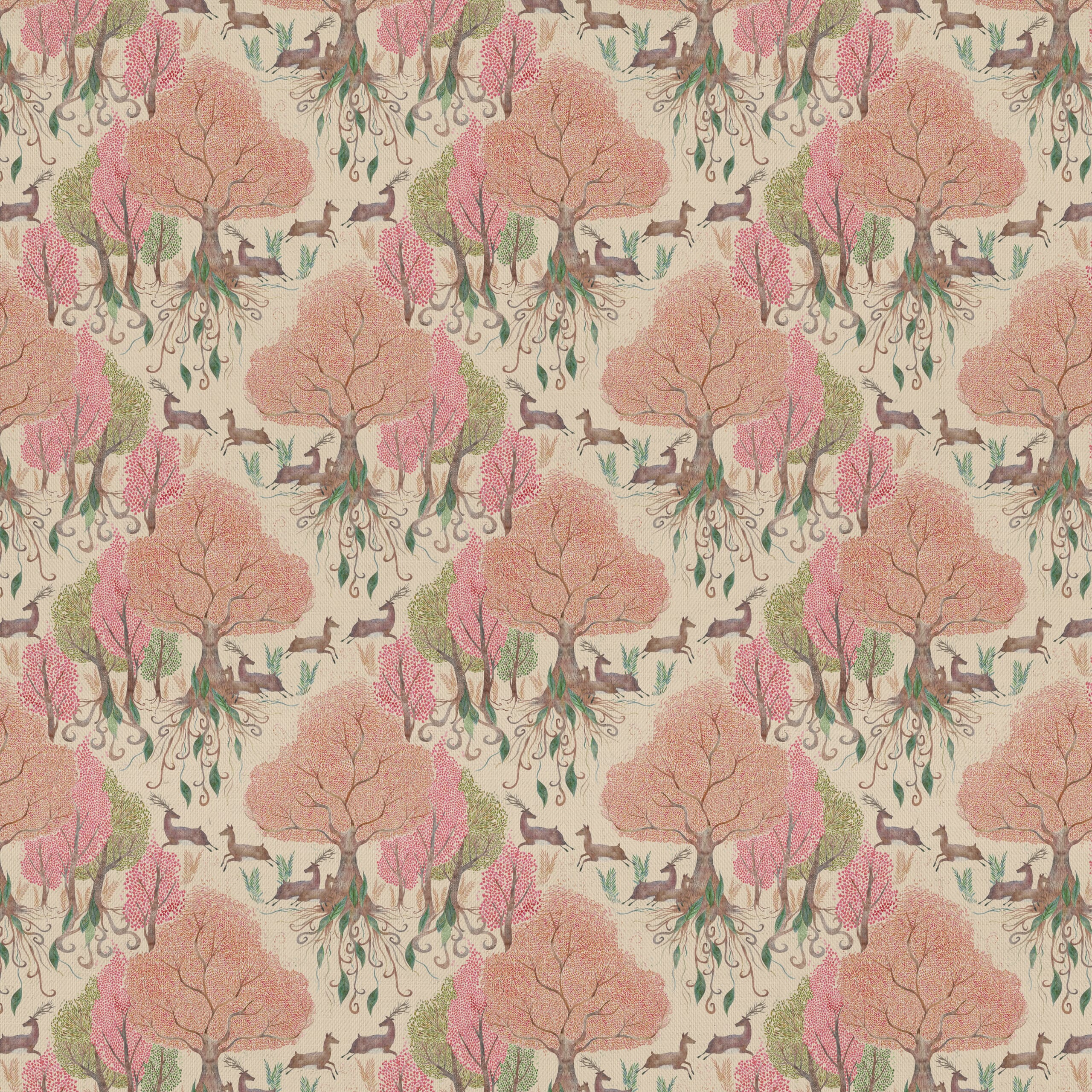 Blush Willow Woods Fabric