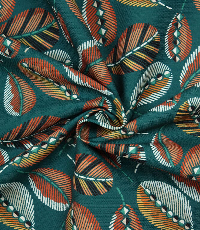 Feather Outdoor Fabric / Petrol Feather Outdoor Fabric / Petrol