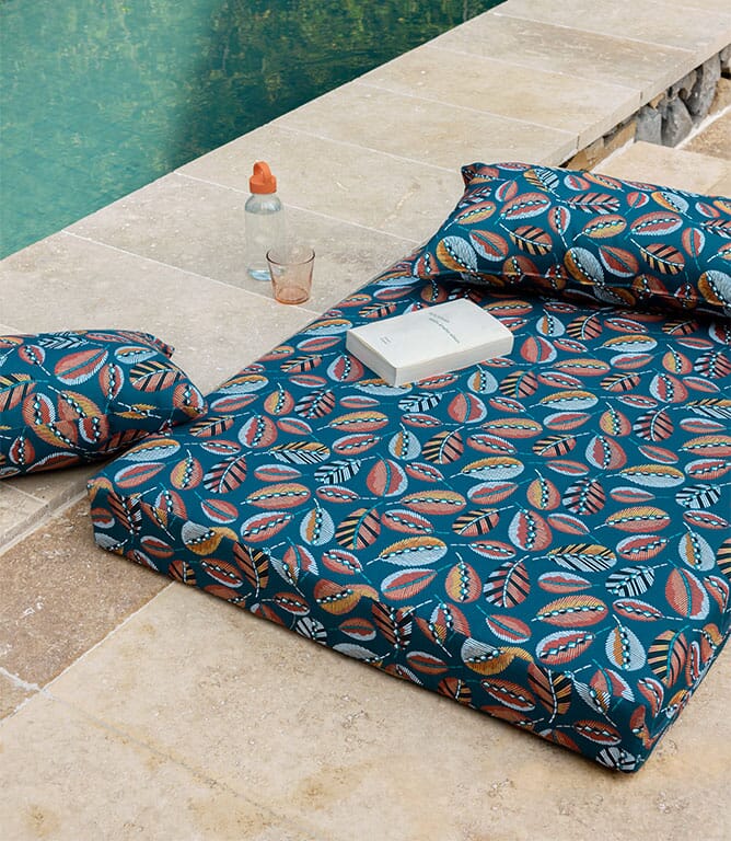 Feather Outdoor Fabric / Petrol Feather Outdoor Fabric / Petrol