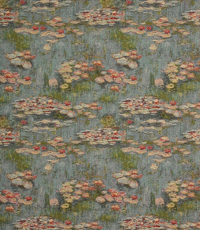 Blue Water Lillies Tapestry Fabric