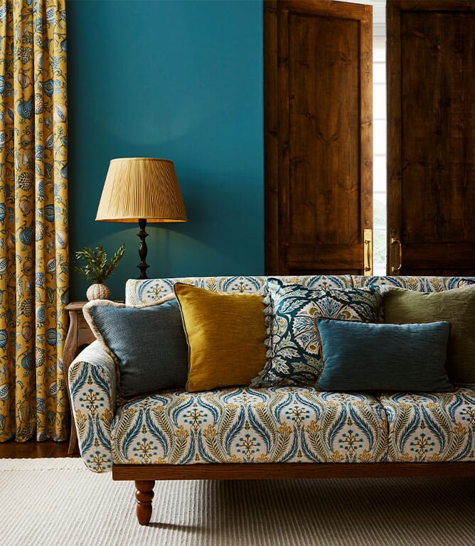 Kashi FR Upholstery Fabric / Teal Kashi FR Upholstery Fabric / Teal