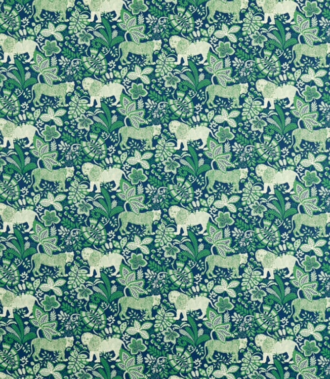 Midnight / Mint Leaf Rumble In The Jungle Fabric