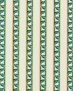 Morris & Co Red Car Stripe Fabric / Forest / Linen Morris & Co Red Car Stripe Fabric / Forest / Linen