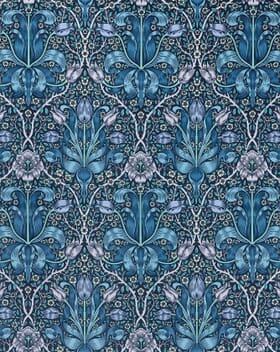 Morris & Co Spring Thicket Velvet Fabric / Midnight / Lilac Morris & Co Spring Thicket Velvet Fabric / Midnight / Lilac