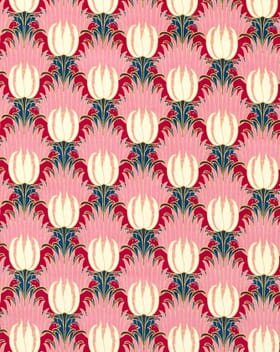Morris & Co Tulip & Bird Fabric / Amaranth & Blush Morris & Co Tulip & Bird Fabric / Amaranth & Blush