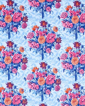 Harlequin Dahlia Bunch Fabric / Lapis / Carnelian / Spinel Harlequin Dahlia Bunch Fabric / Lapis / Carnelian / Spinel