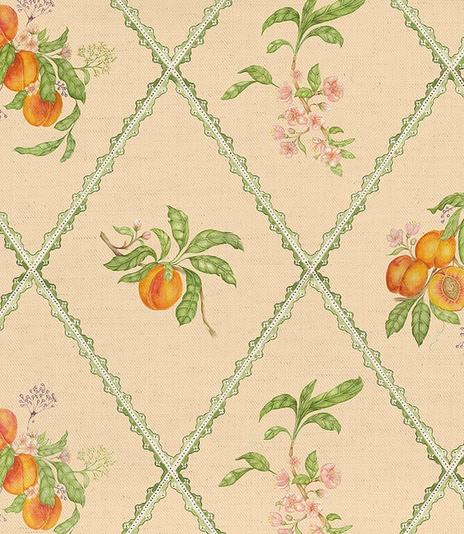 Voyage Maison Peach Trellis Fabric / Melba Voyage Maison Peach Trellis Fabric / Melba