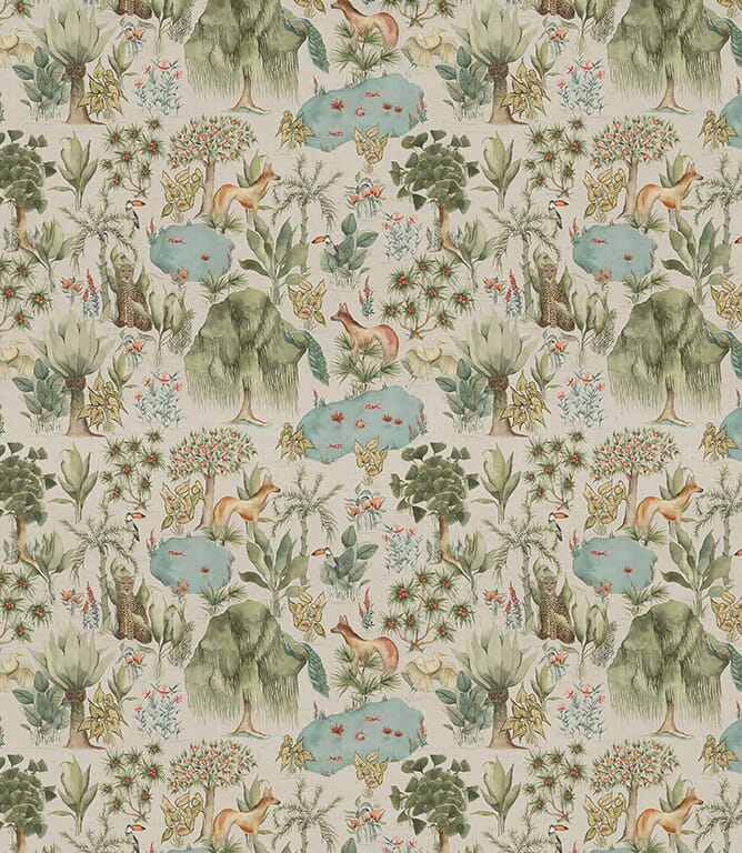 Green Jungle Serene Fabric