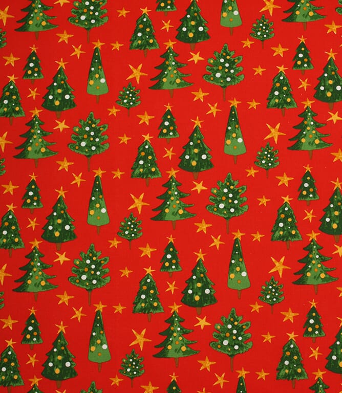 Festive Spruce Fabric / Red