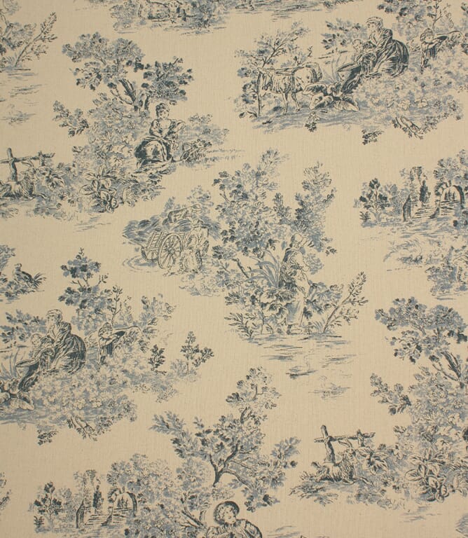 Chateau Toile Fabric / Blue