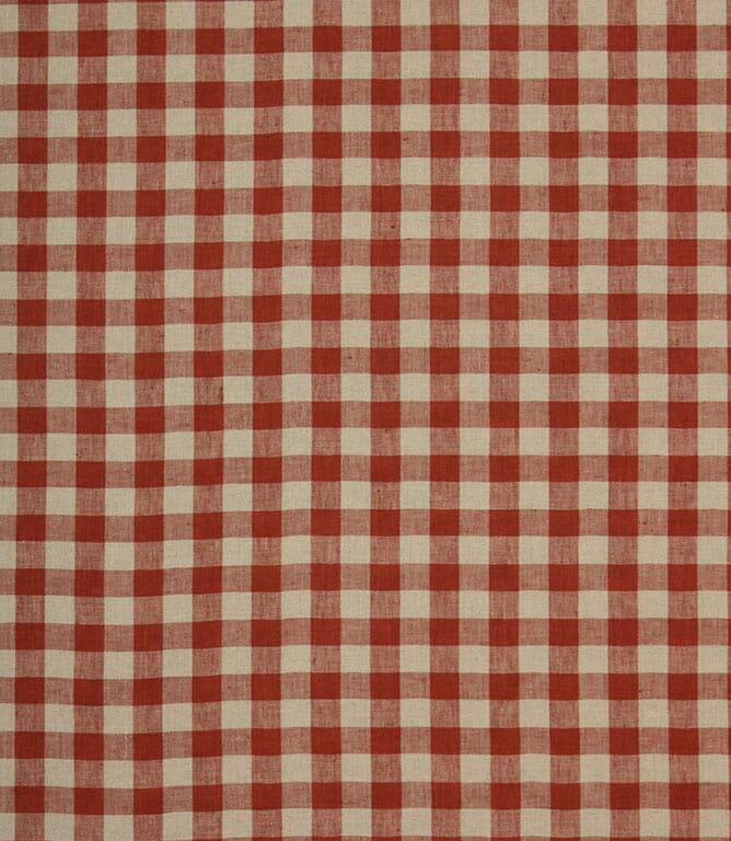 Terracotta Cotswold Linen Check Fabric