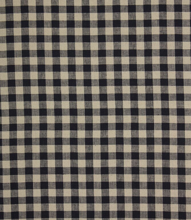 Indigo Cotswold Linen Check Fabric