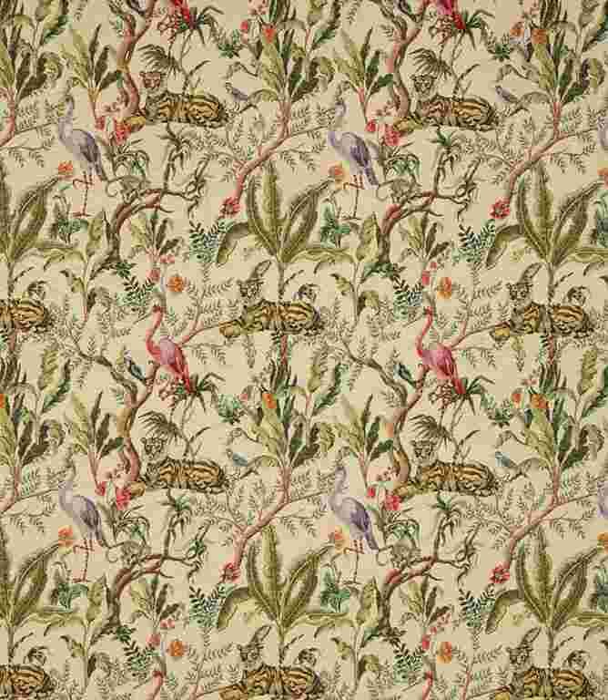 Cream Jungle Tapestry Fabric