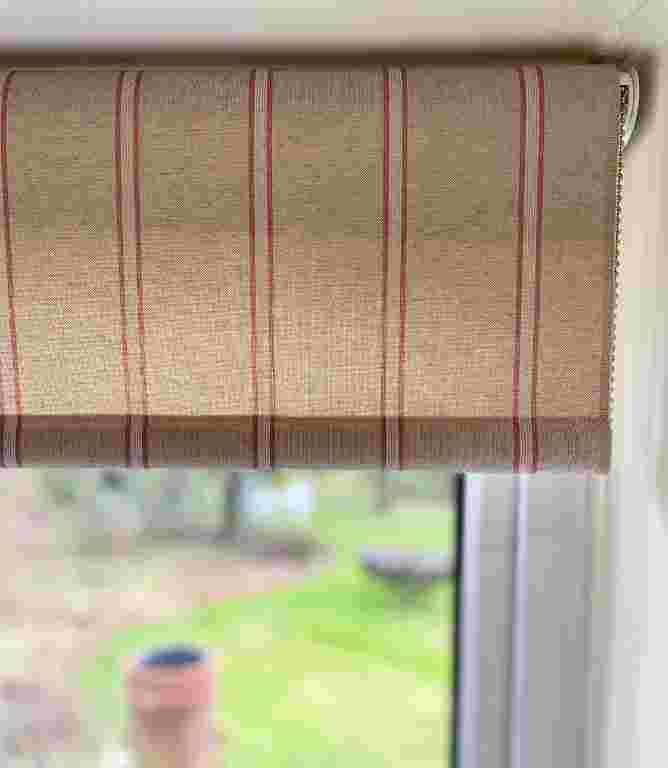 Linen Stripe / Red Fabric Remnant