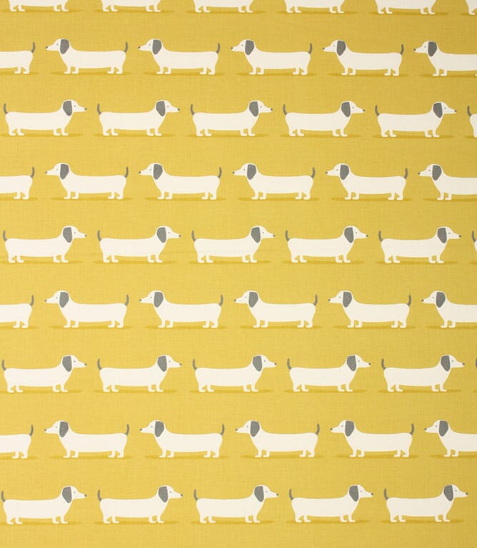 Ochre Hound Dog Fabric