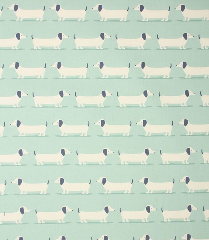 Duck Egg Hound Dog Fabric