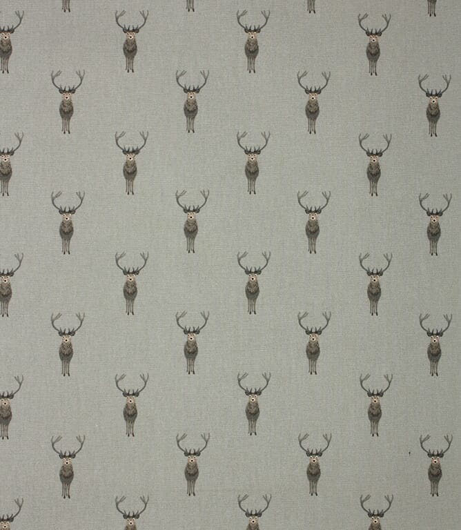 Grey Highland Stag Fabric