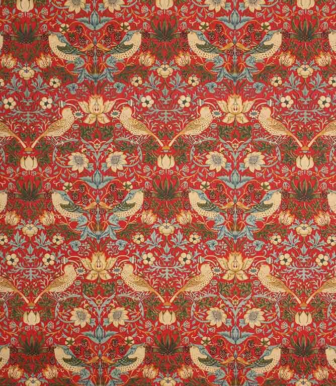 Red Strawberry Thief Fabric