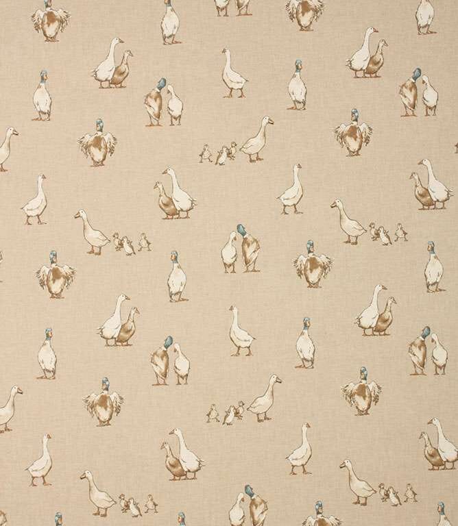 Linen Farm Ducks Fabric