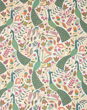 Peafowl Fabric / Teal Peafowl Fabric / Teal