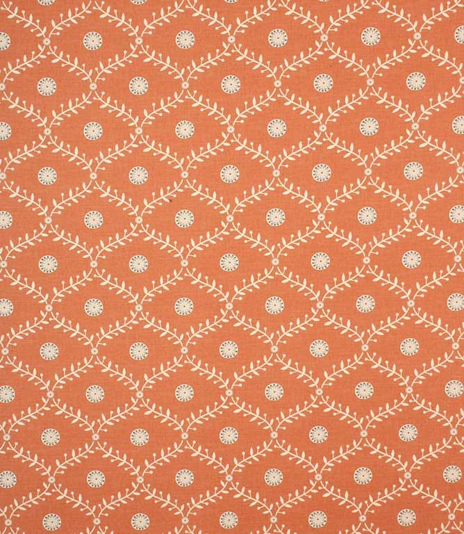 Tangerine Daisy Trellis Fabric