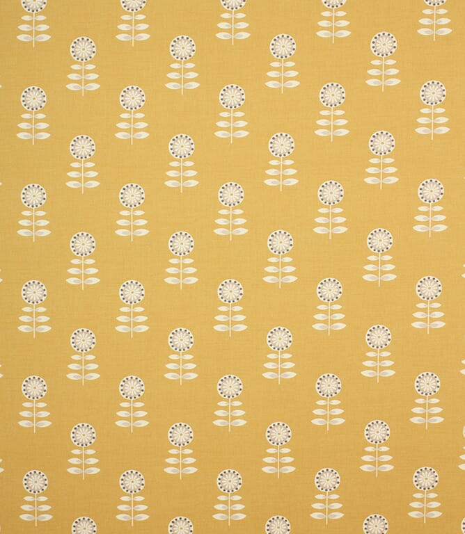 Ochre Cotswold Daisy  Fabric