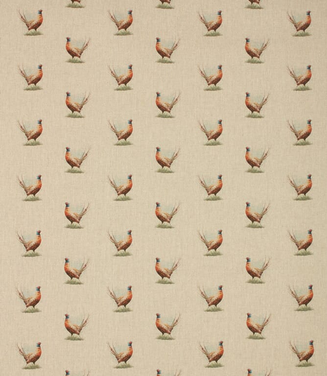 Linen Pheasants Fabric