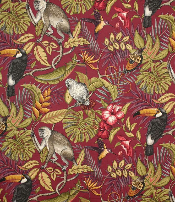 Cranberry Rainforest Fabric