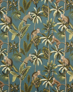 Mr Monkey Fabric / Teal Mr Monkey Fabric / Teal