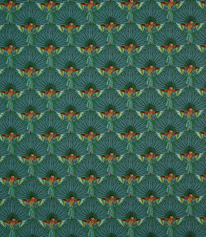 Emerald Parrot Paradise  Fabric