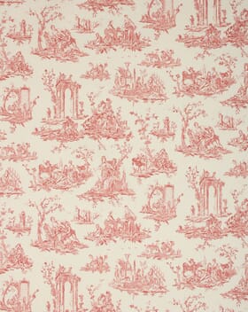 French Toile Fabric / Soft Red French Toile Fabric / Soft Red