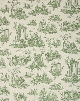 French Toile Fabric / Sap Green French Toile Fabric / Sap Green