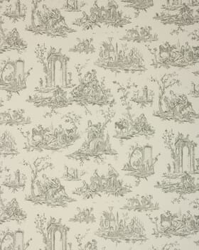 French Toile Fabric / Grey French Toile Fabric / Grey