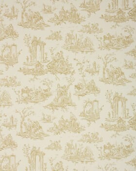 French Toile Fabric / Soft Gold French Toile Fabric / Soft Gold