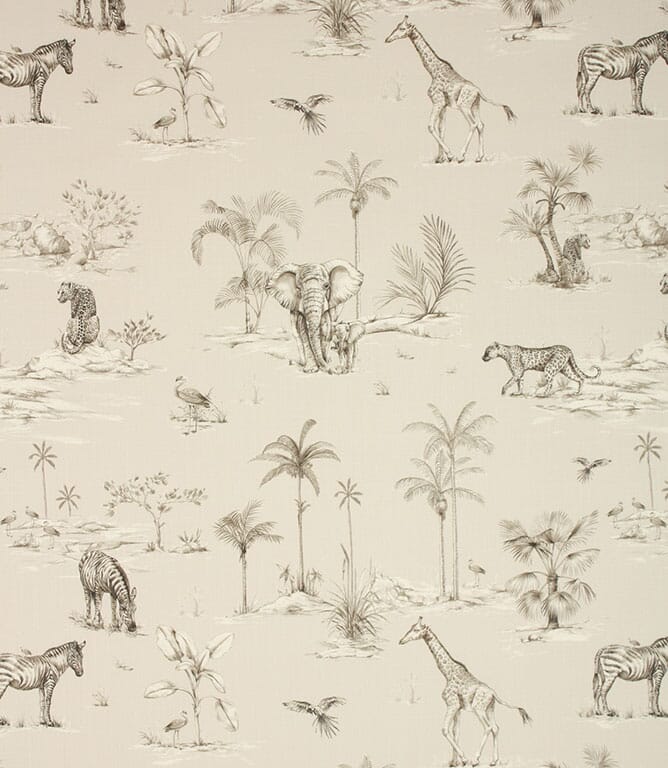 African Grey Safari Fabric